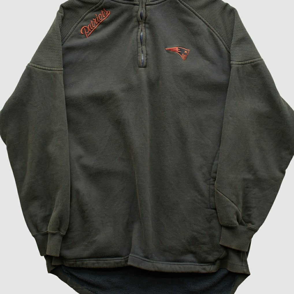 New England Patriots NFL 2010s Hooded 1/4 Zip Sweatshirt - Black Vintage cheap