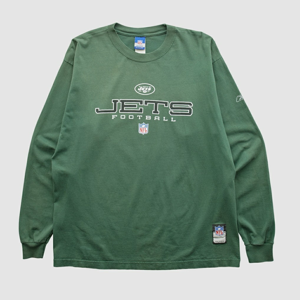 New York Jets Reebok 2000s Long Sleeve T-shirt - Green Vintage online