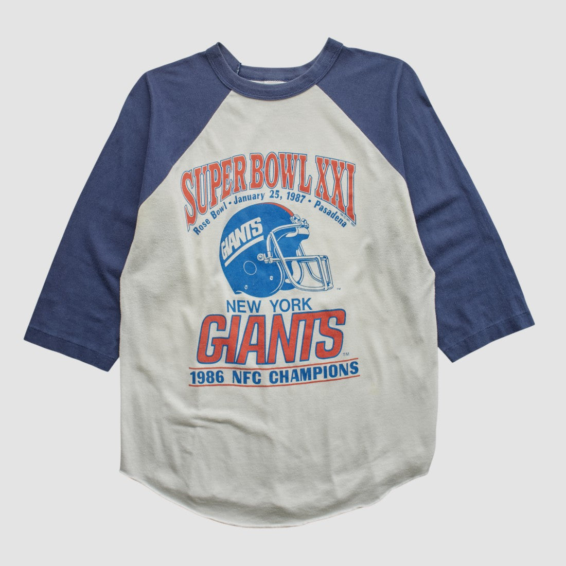Super Bowl XXI Trench 1986 T-shirt - White Vintage sale