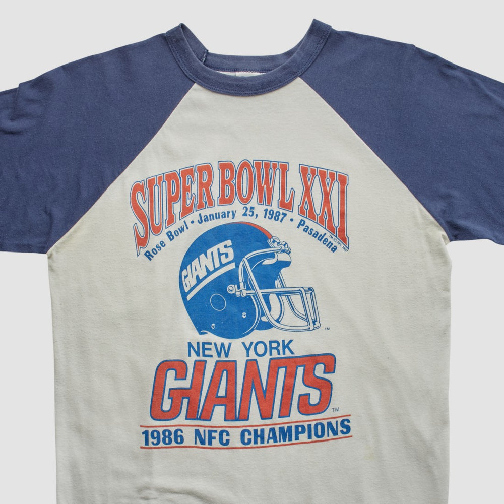 Super Bowl XXI Trench 1986 T-shirt - White Vintage sale