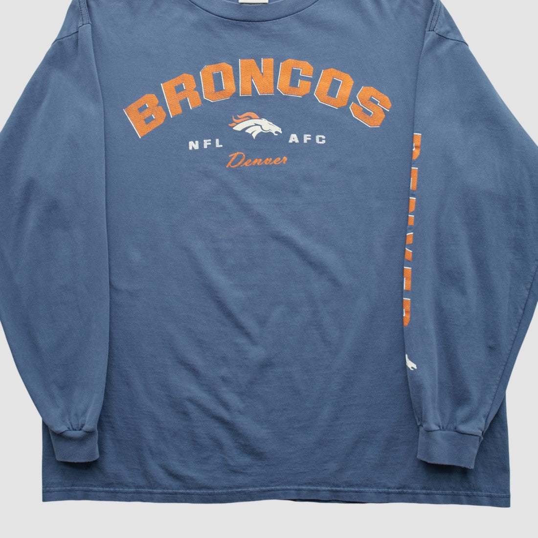 Denver Broncos NFL 2000s Long Sleeve T-shirt - Blue Vintage cheap
