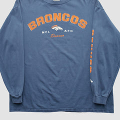 Denver Broncos NFL 2000s Long Sleeve T-shirt - Blue Vintage cheap