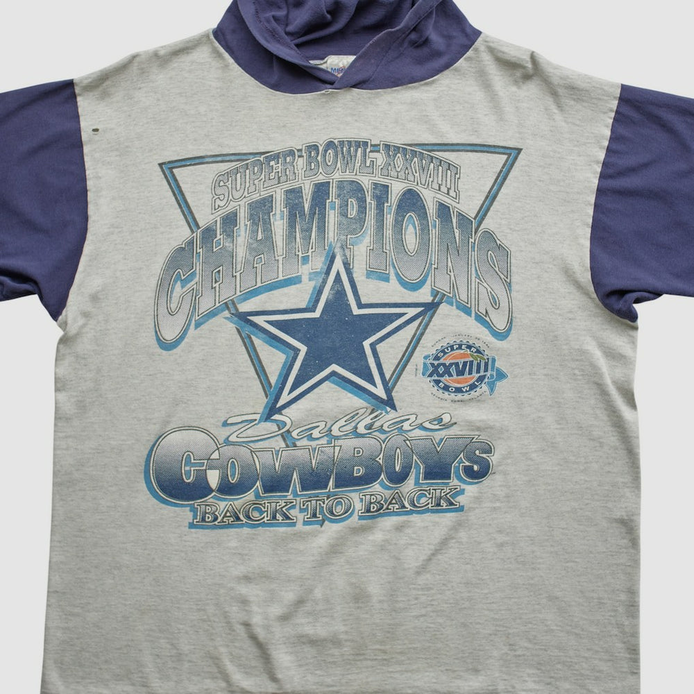 Super Bowl XXVIII Mendez Sportswear 1994 Hooded T-shirt - Heather Gray Vintage cheap