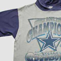 Super Bowl XXVIII Mendez Sportswear 1994 Hooded T-shirt - Heather Gray Vintage cheap