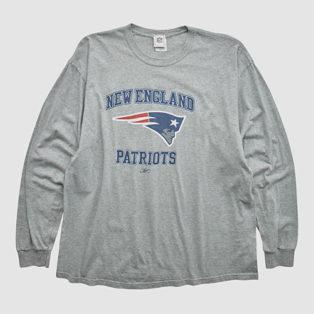 New England Patriots NFL 2000s Long Sleeve T-shirt - Heather Gray Vintage for sale