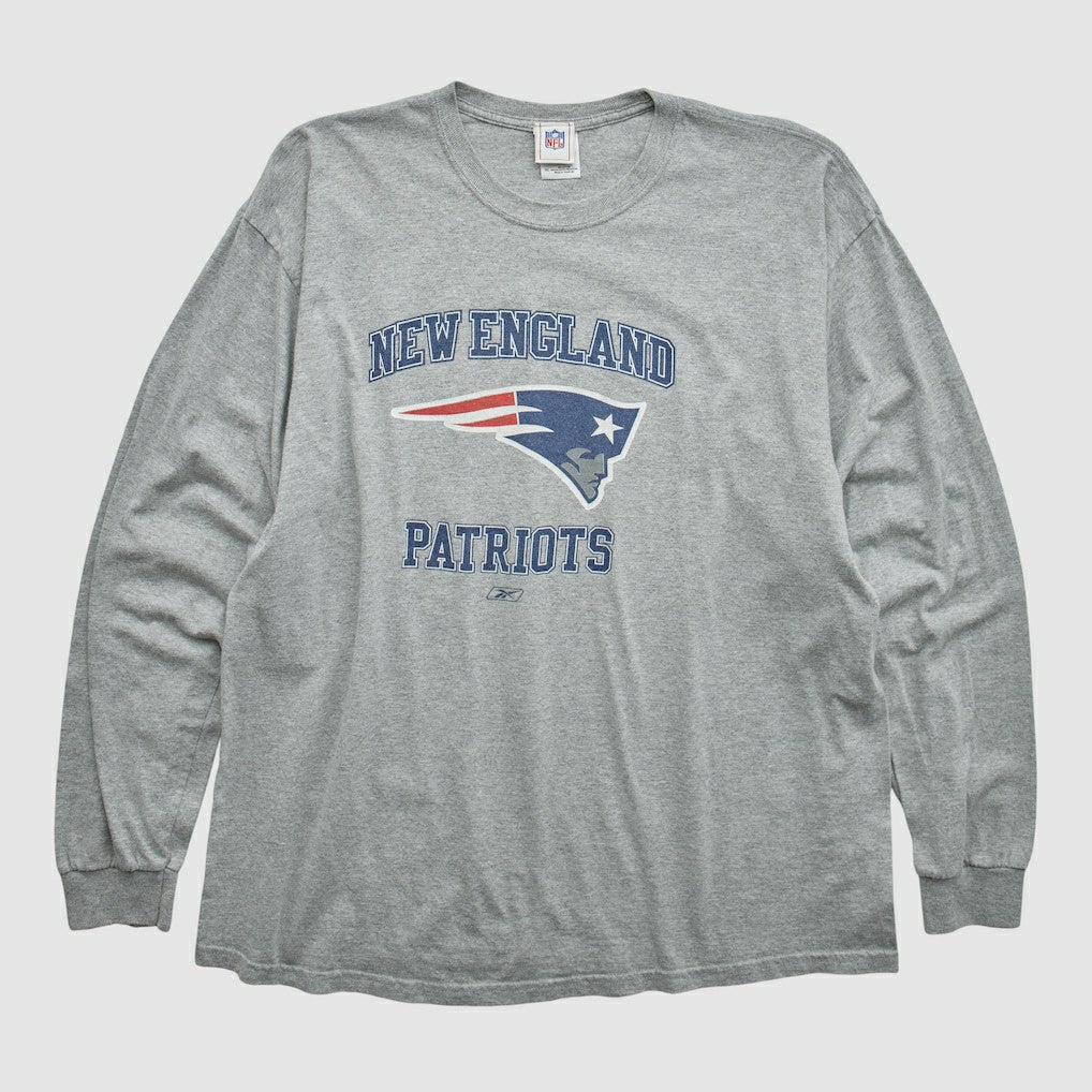 New England Patriots NFL 2000s Long Sleeve T-shirt - Heather Gray Vintage for sale