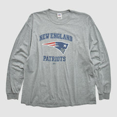 New England Patriots NFL 2000s Long Sleeve T-shirt - Heather Gray Vintage for sale