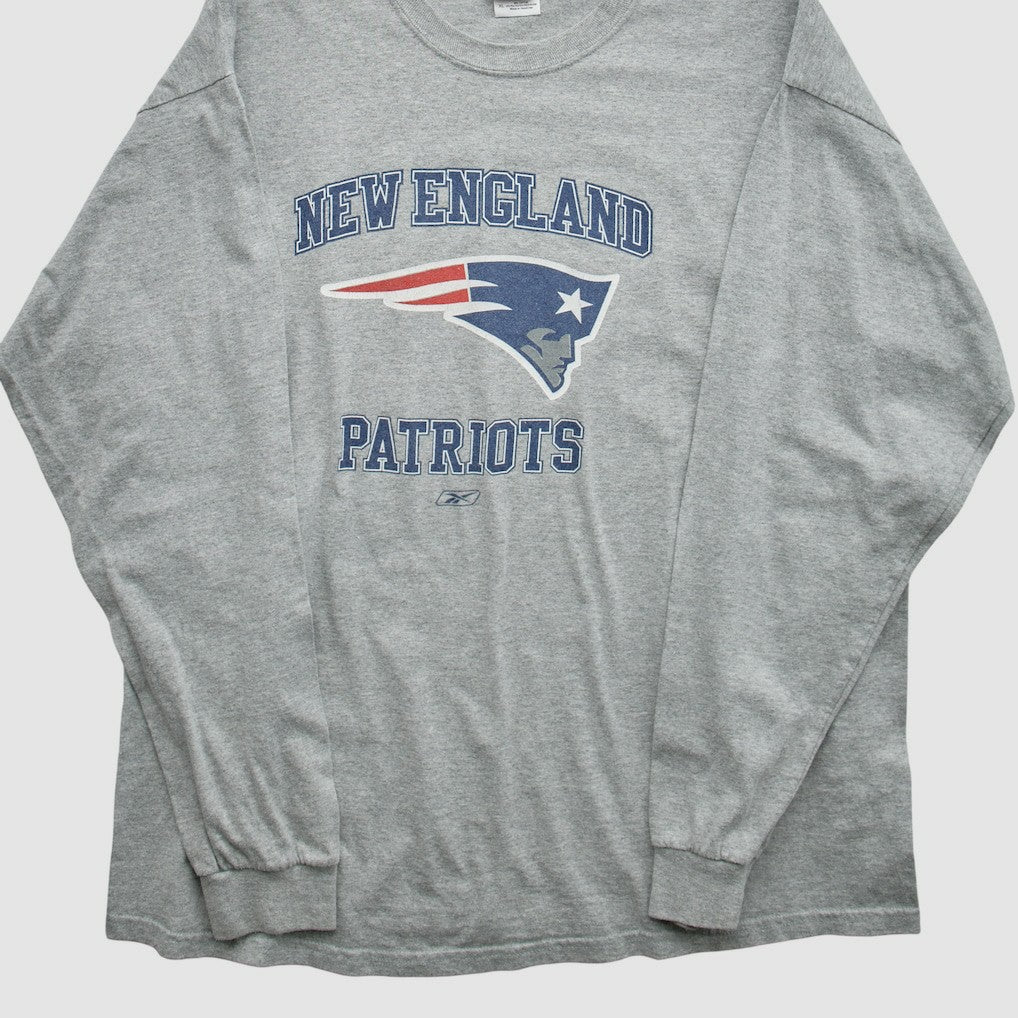 New England Patriots NFL 2000s Long Sleeve T-shirt - Heather Gray Vintage for sale