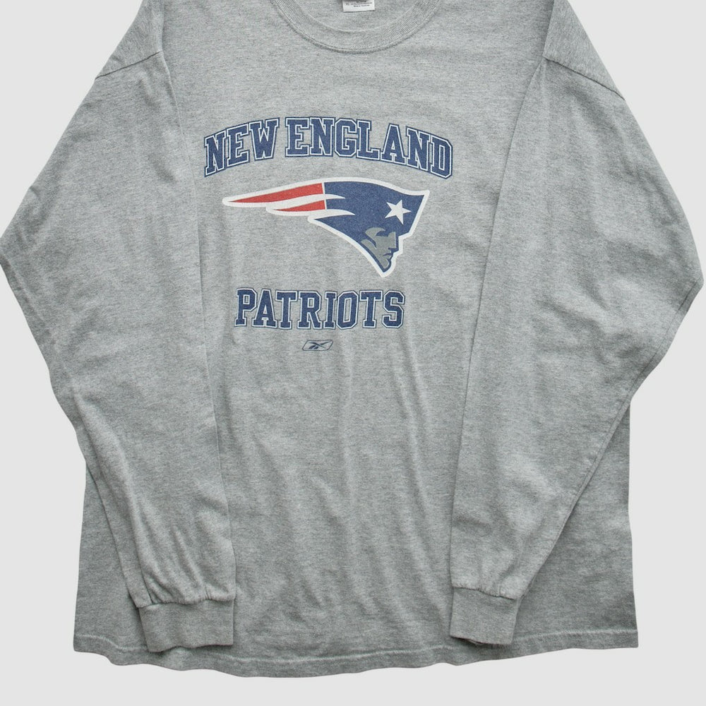 New England Patriots NFL 2000s Long Sleeve T-shirt - Heather Gray Vintage for sale