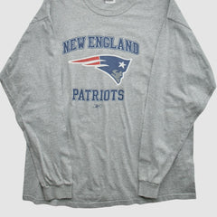 New England Patriots NFL 2000s Long Sleeve T-shirt - Heather Gray Vintage for sale