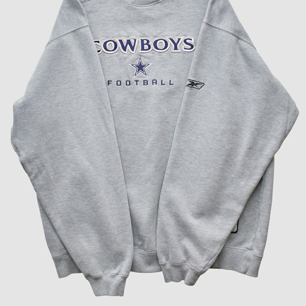 Dallas Cowboys Reebok 2000s Pullover Sweatshirt - Heather Gray Vintage discount