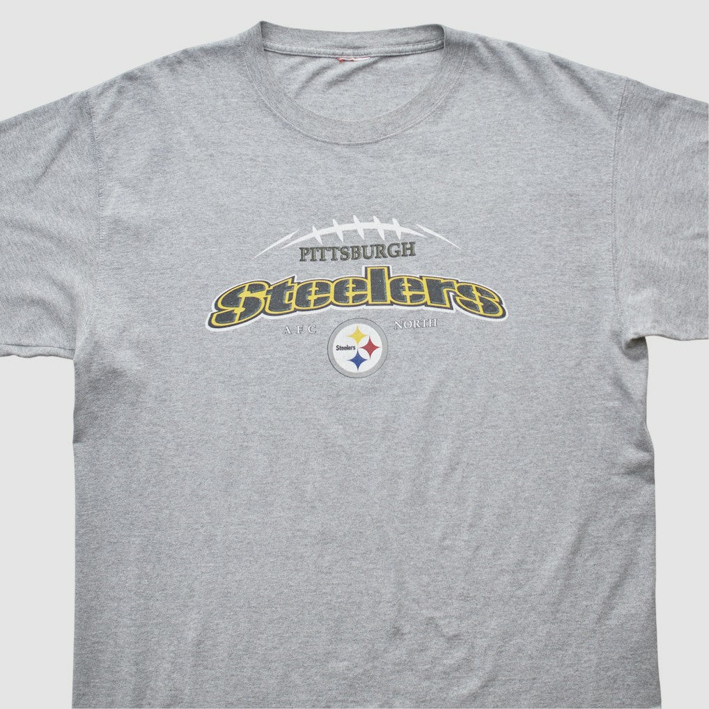Pittsburgh Steelers 2000s T-shirt - Heather Gray Vintage on sale