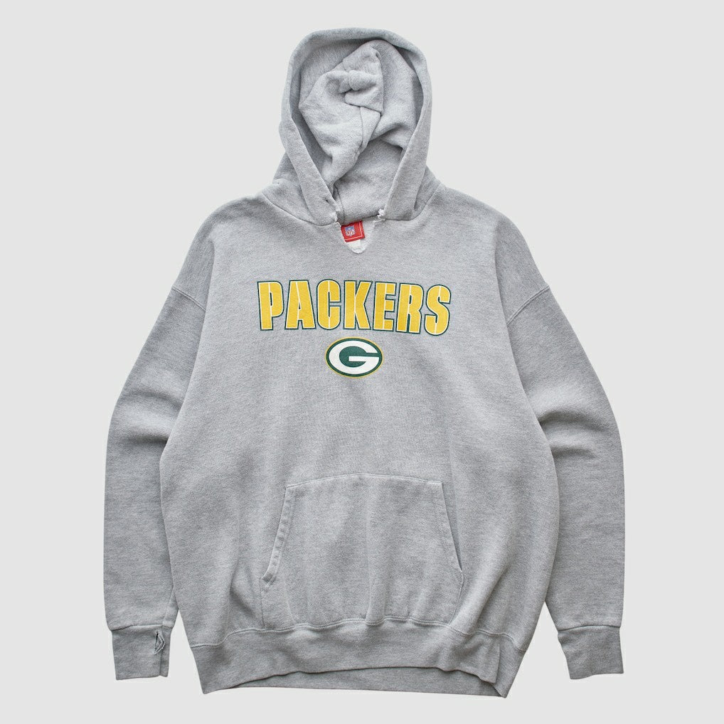 Green Bay Packers NFL 2000s Hooded Pullover Sweatshirt - Heather Gray Vintage sale