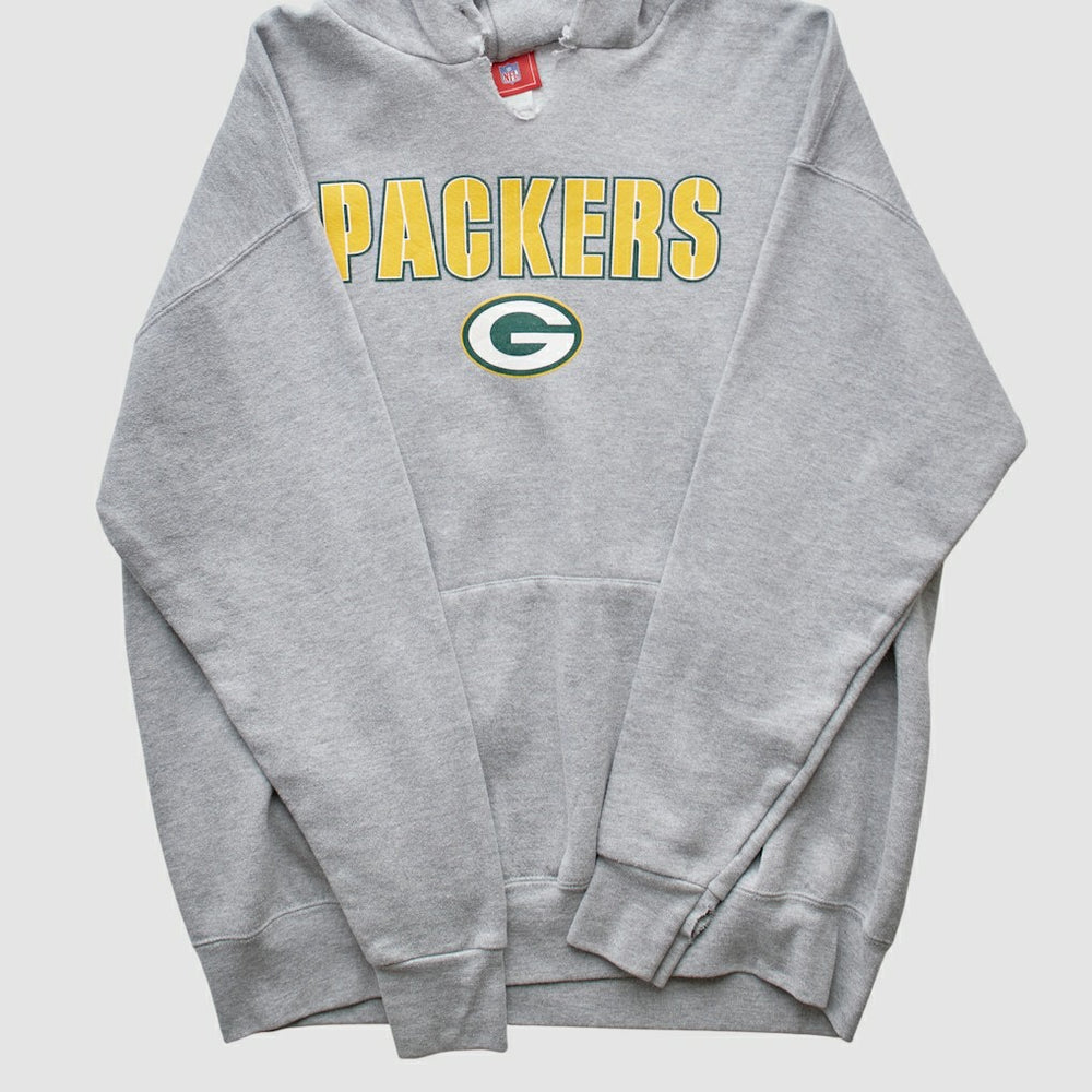 Green Bay Packers NFL 2000s Hooded Pullover Sweatshirt - Heather Gray Vintage sale