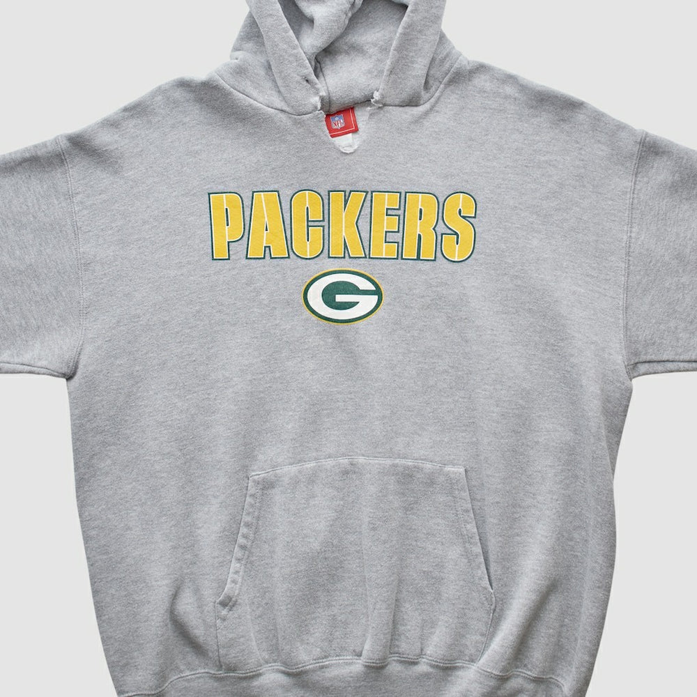 Green Bay Packers NFL 2000s Hooded Pullover Sweatshirt - Heather Gray Vintage sale