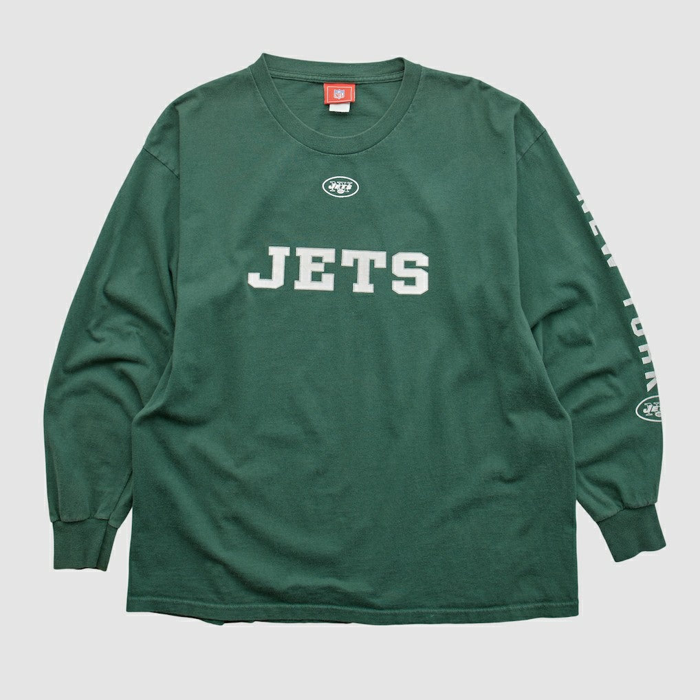 New York Jets NFL 2000s Long Sleeve T-shirt - Green Vintage on sale