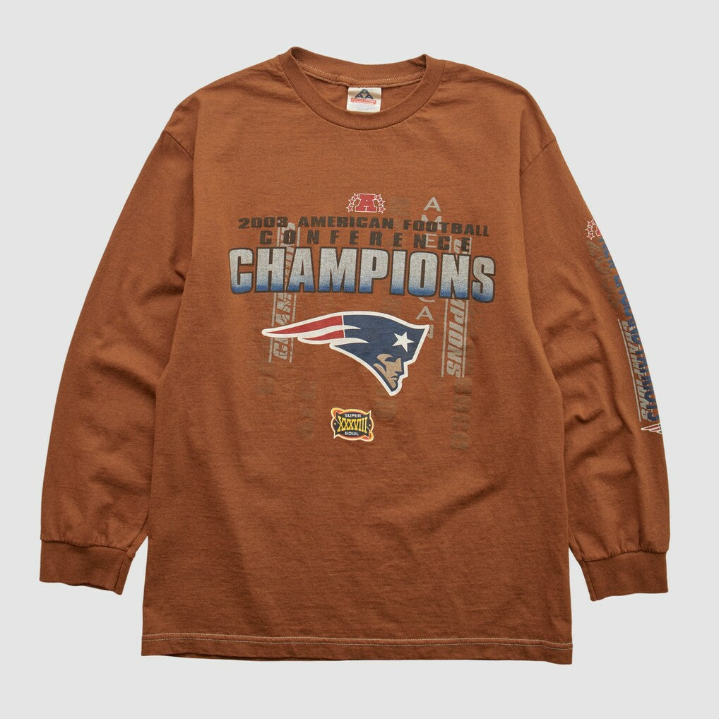 New England Patriots Alstyle 2003 Long Sleeve T-shirt - Clay Vintage cheap