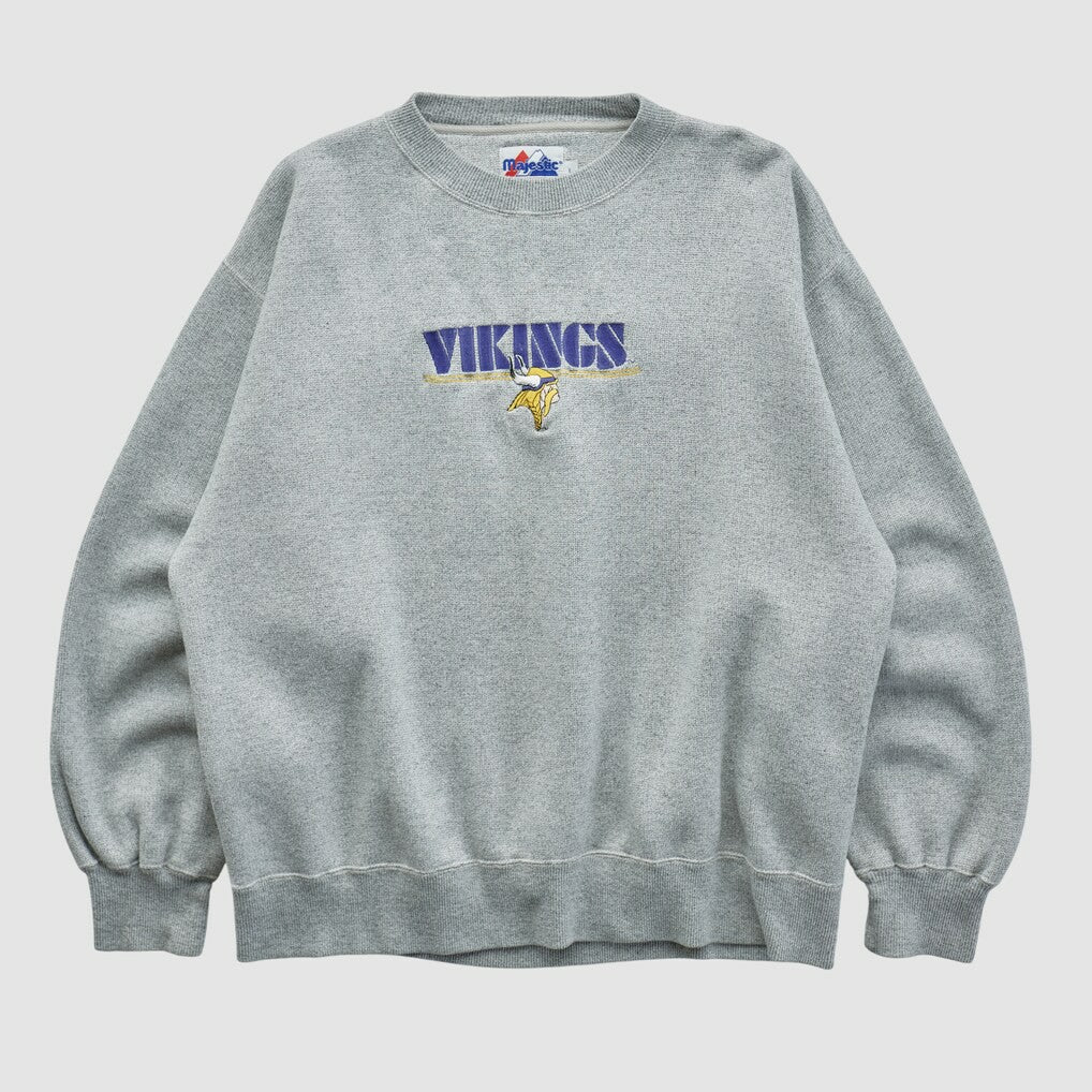 Minnesota Vikings Majestic 2000s Pullover Sweatshirt - Heather Gray Vintage outlet