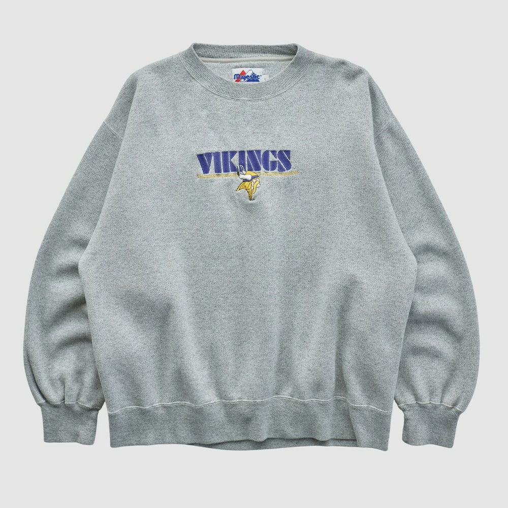 Minnesota Vikings Majestic 2000s Pullover Sweatshirt - Heather Gray Vintage outlet