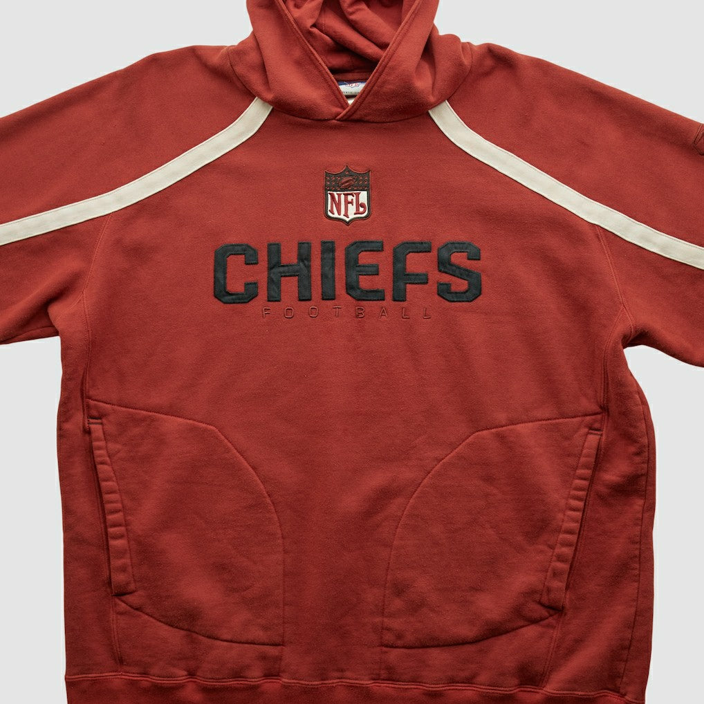 Kansas City Chiefs Reebok 2000s Hooded Pullover Sweatshirt - Red Vintage on sale