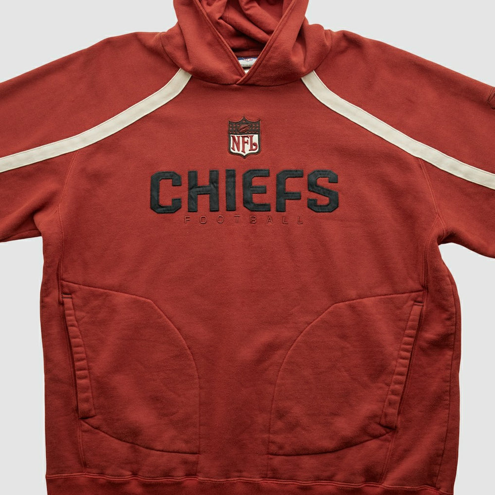 Kansas City Chiefs Reebok 2000s Hooded Pullover Sweatshirt - Red Vintage on sale