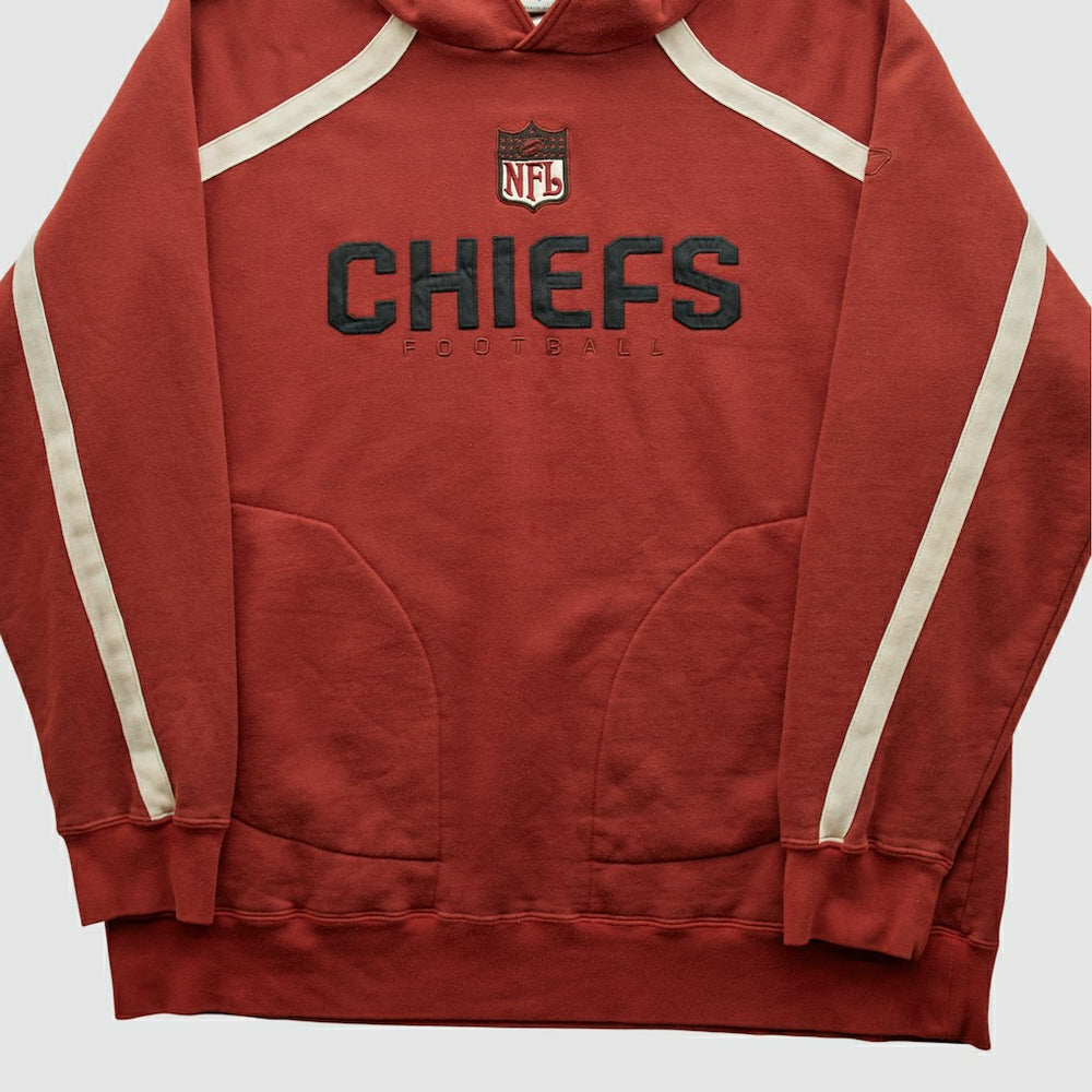 Kansas City Chiefs Reebok 2000s Hooded Pullover Sweatshirt - Red Vintage on sale