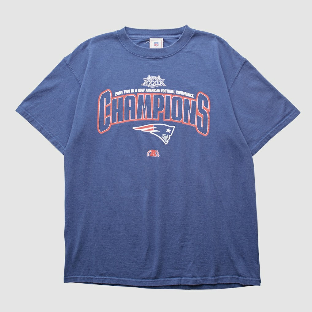 New England Patriots NFL 2004 T-shirt - Blue Vintage outlet