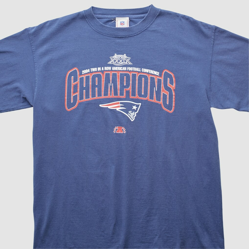 New England Patriots NFL 2004 T-shirt - Blue Vintage outlet