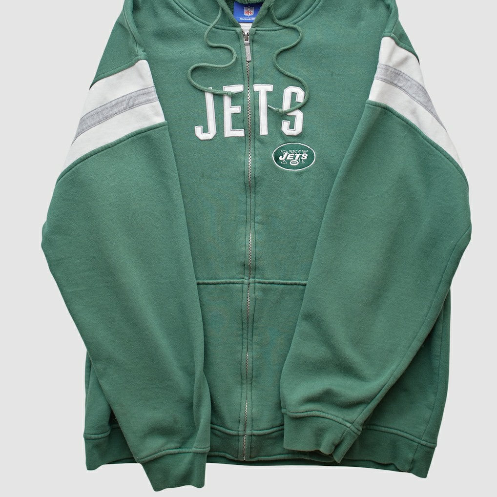 New York Jets Reebok 2000s Hooded Full Zip Sweatshirt - Green Vintage outlet