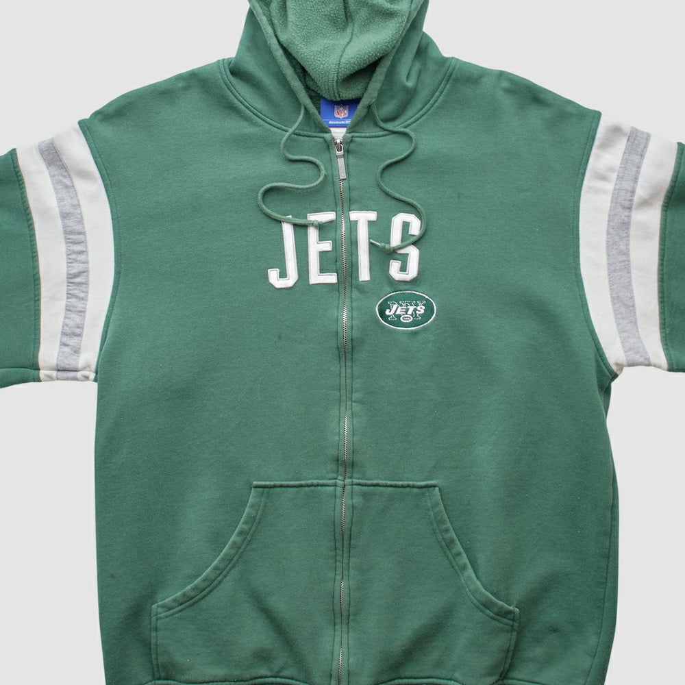 New York Jets Reebok 2000s Hooded Full Zip Sweatshirt - Green Vintage outlet