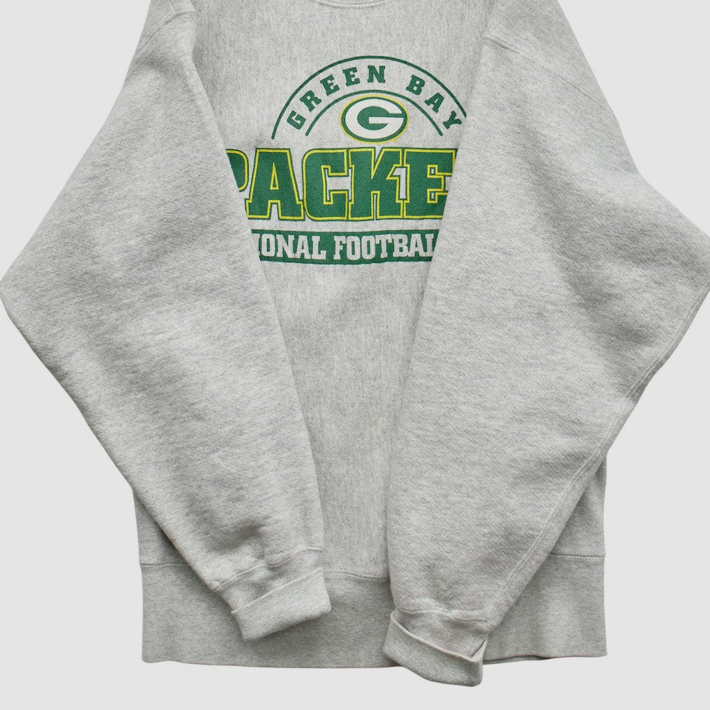 Green Bay Packers Lee Sport 90s Pullover Sweatshirt - Heather Gray Vintage cheap