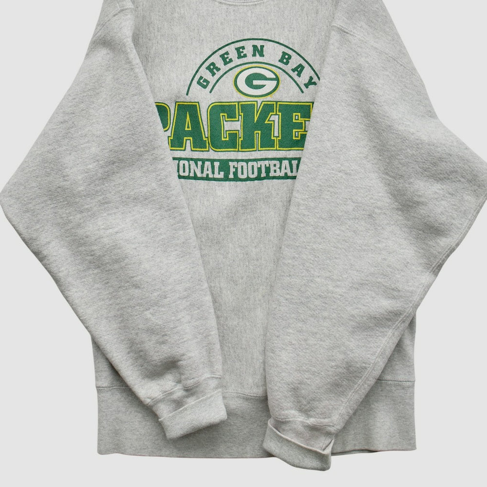 Green Bay Packers Lee Sport 90s Pullover Sweatshirt - Heather Gray Vintage cheap