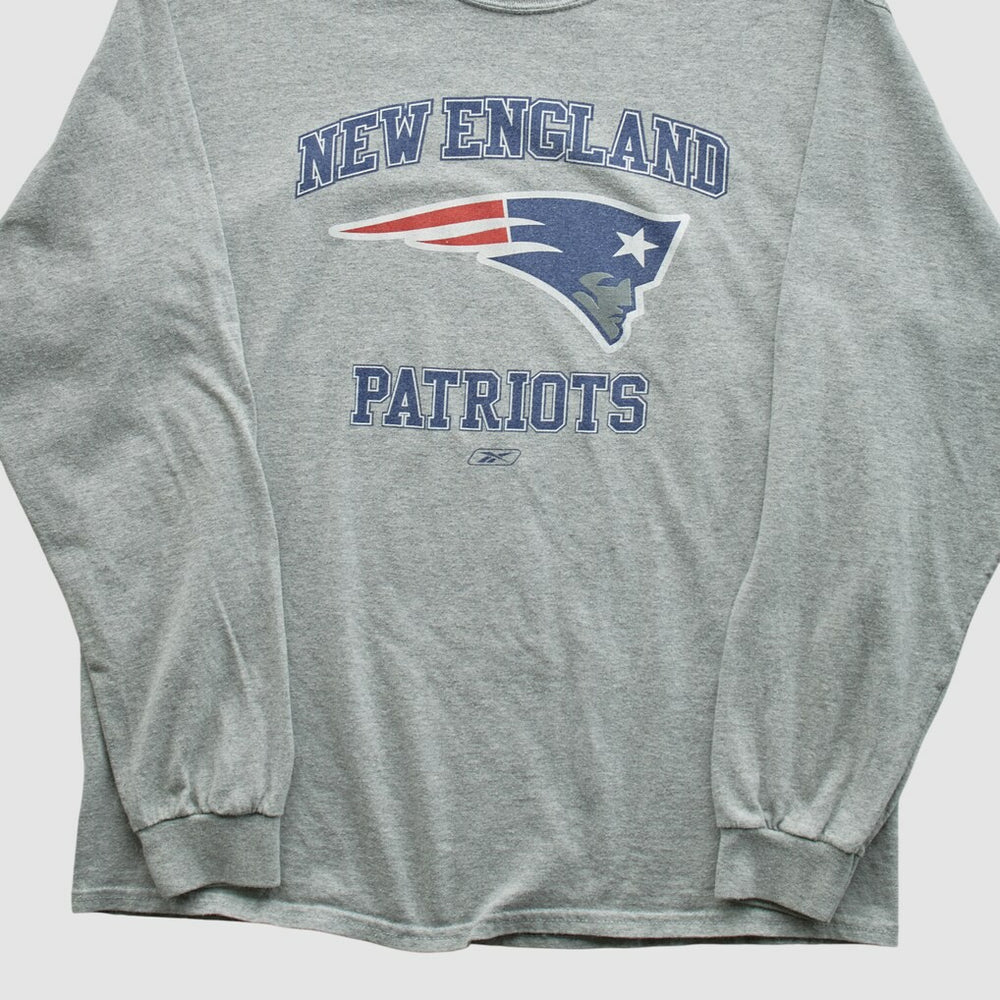 New England Patriots NFL 2000s Long Sleeve T-shirt - Heather Gray Vintage sale
