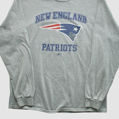 New England Patriots NFL 2000s Long Sleeve T-shirt - Heather Gray Vintage sale
