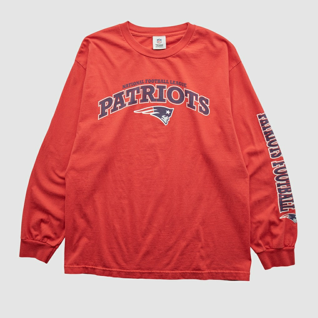 New England Patriots NFL 2010s Long Sleeve T-shirt - Red Vintage for sale
