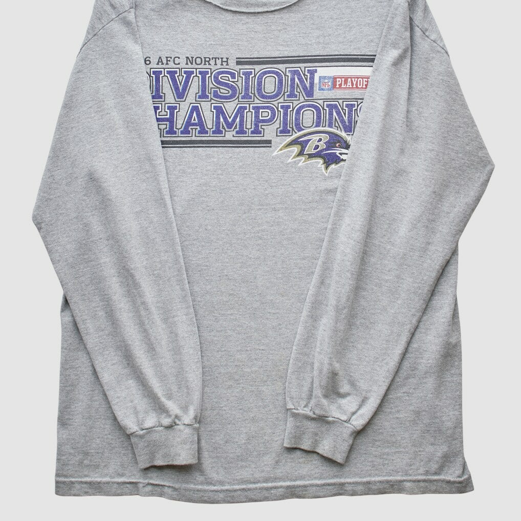 Baltimore Ravens 2006 Long Sleeve T-shirt - Heather Gray Vintage discount