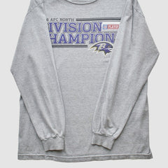 Baltimore Ravens 2006 Long Sleeve T-shirt - Heather Gray Vintage discount