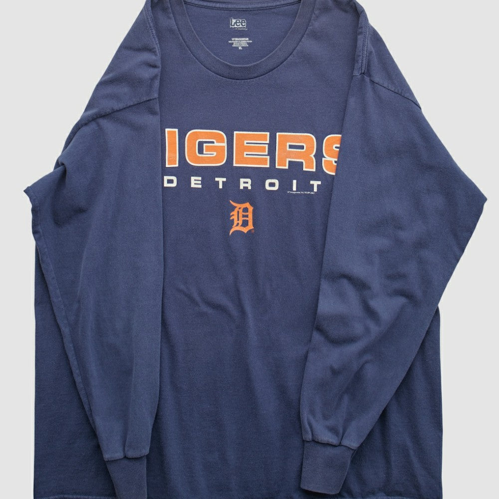 Detroit Tigers Lee Sport 2000s Long Sleeve T-shirt - Navy Vintage