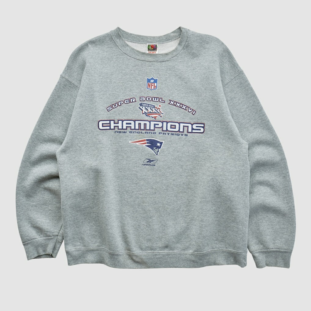 Super Bowl XXXVI Fruit of The Loom 2002 Pullover Sweatshirt - Heather Gray Vintage outlet
