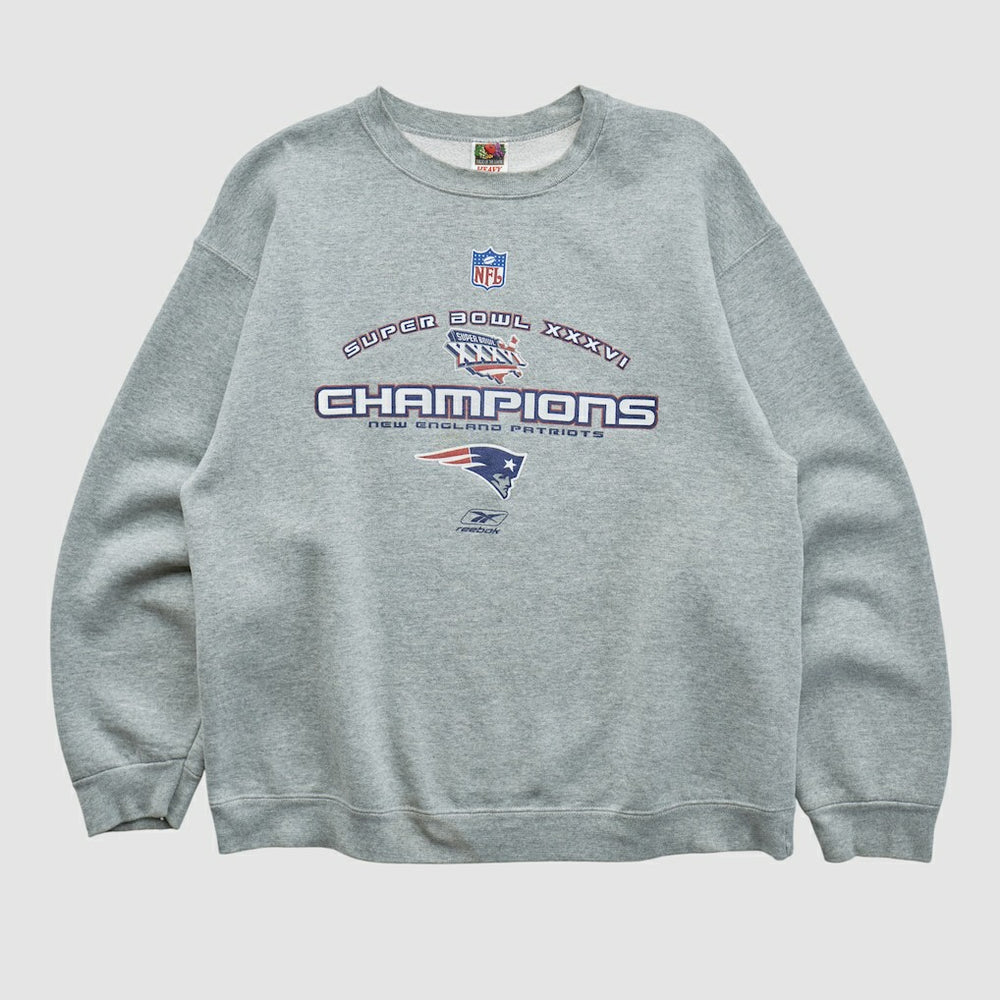 Super Bowl XXXVI Fruit of The Loom 2002 Pullover Sweatshirt - Heather Gray Vintage outlet