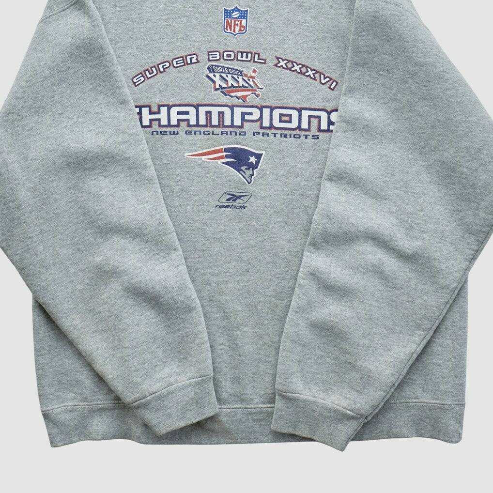 Super Bowl XXXVI Fruit of The Loom 2002 Pullover Sweatshirt - Heather Gray Vintage outlet