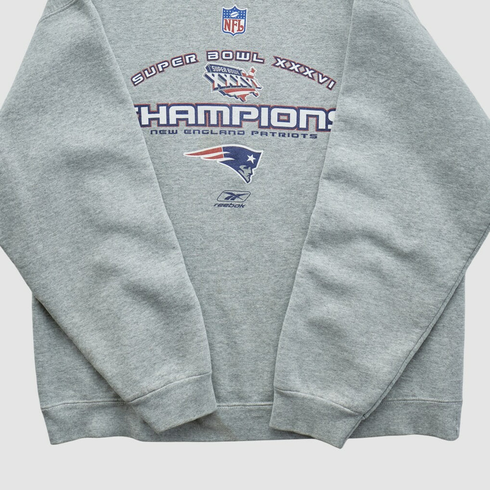 Super Bowl XXXVI Fruit of The Loom 2002 Pullover Sweatshirt - Heather Gray Vintage outlet