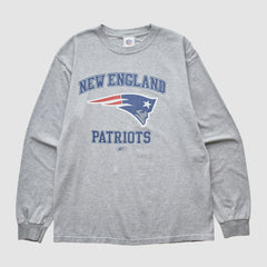 New England Patriots Reebok 2000s Long Sleeve T-shirt - Heather Gray Vintage sale