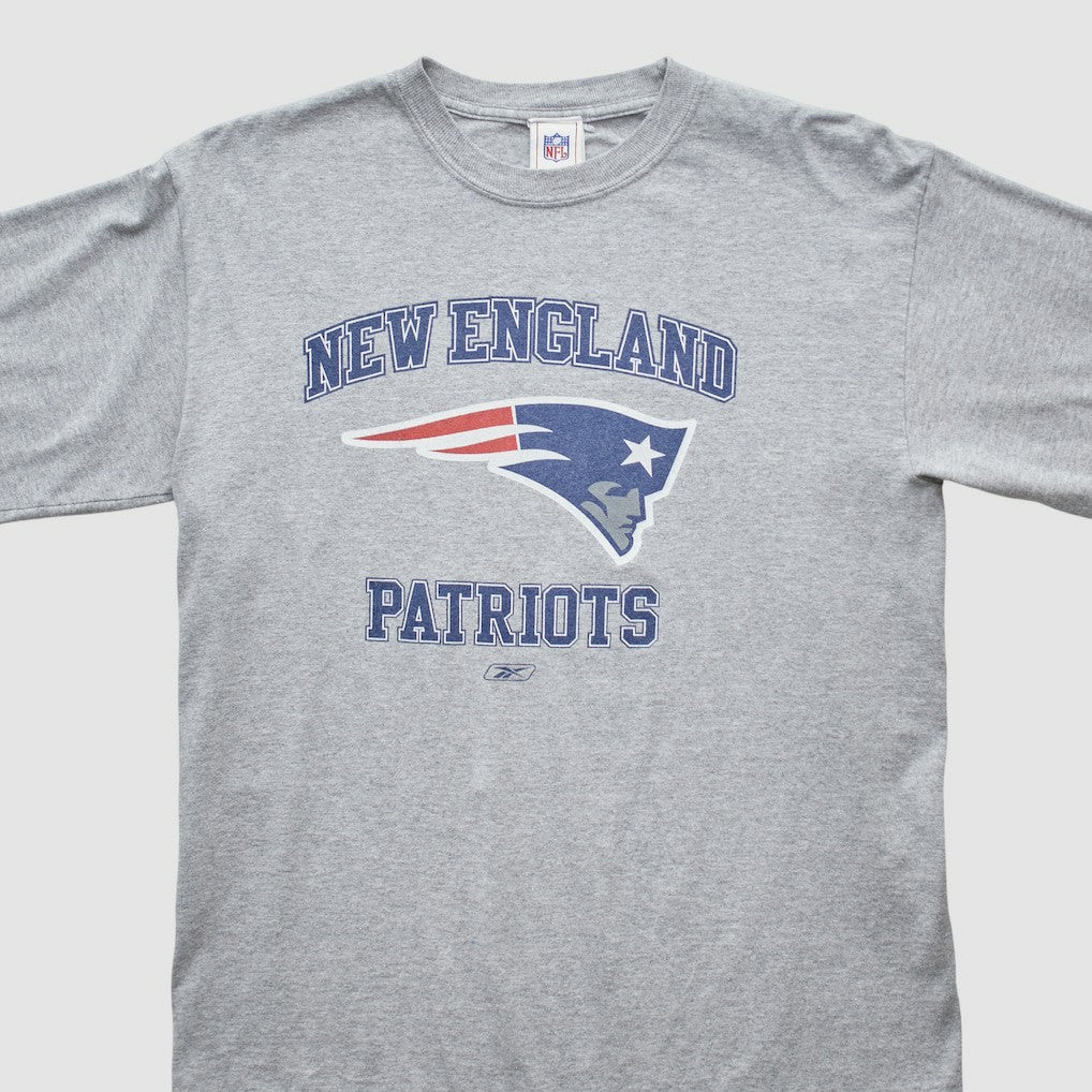 New England Patriots Reebok 2000s Long Sleeve T-shirt - Heather Gray Vintage sale