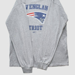New England Patriots Reebok 2000s Long Sleeve T-shirt - Heather Gray Vintage sale