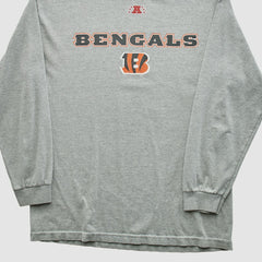 Cincinnati Bengals NFL 2010s Long Sleeve T-shirt - Heather Gray Vintage for sale