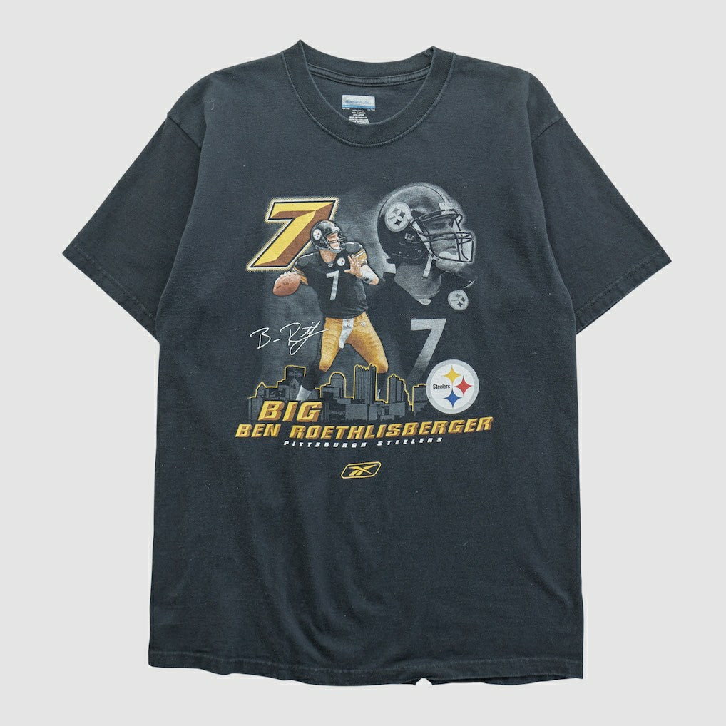 Ben Roethlisberger Reebok 2000s T-shirt - Black Vintage discount