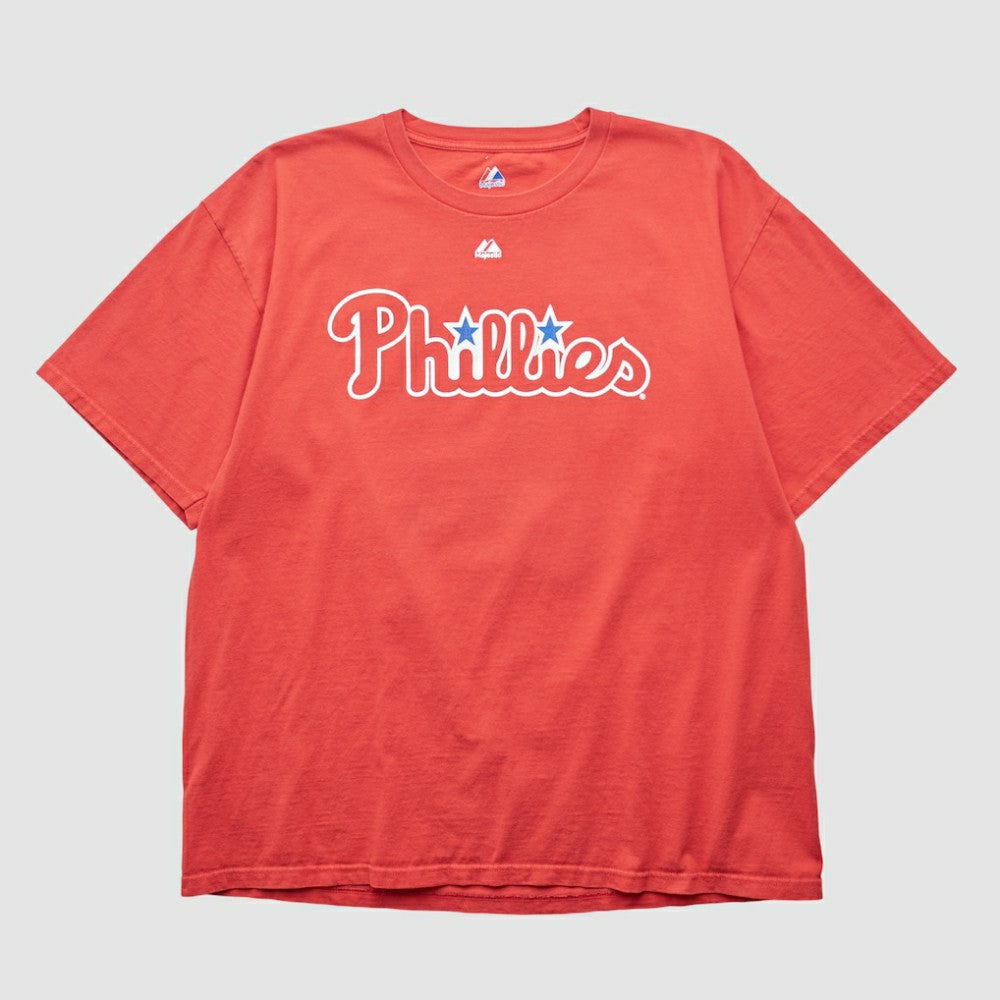 Philadelphia Phillies Majestic 2000s T-shirt - Red Vintage