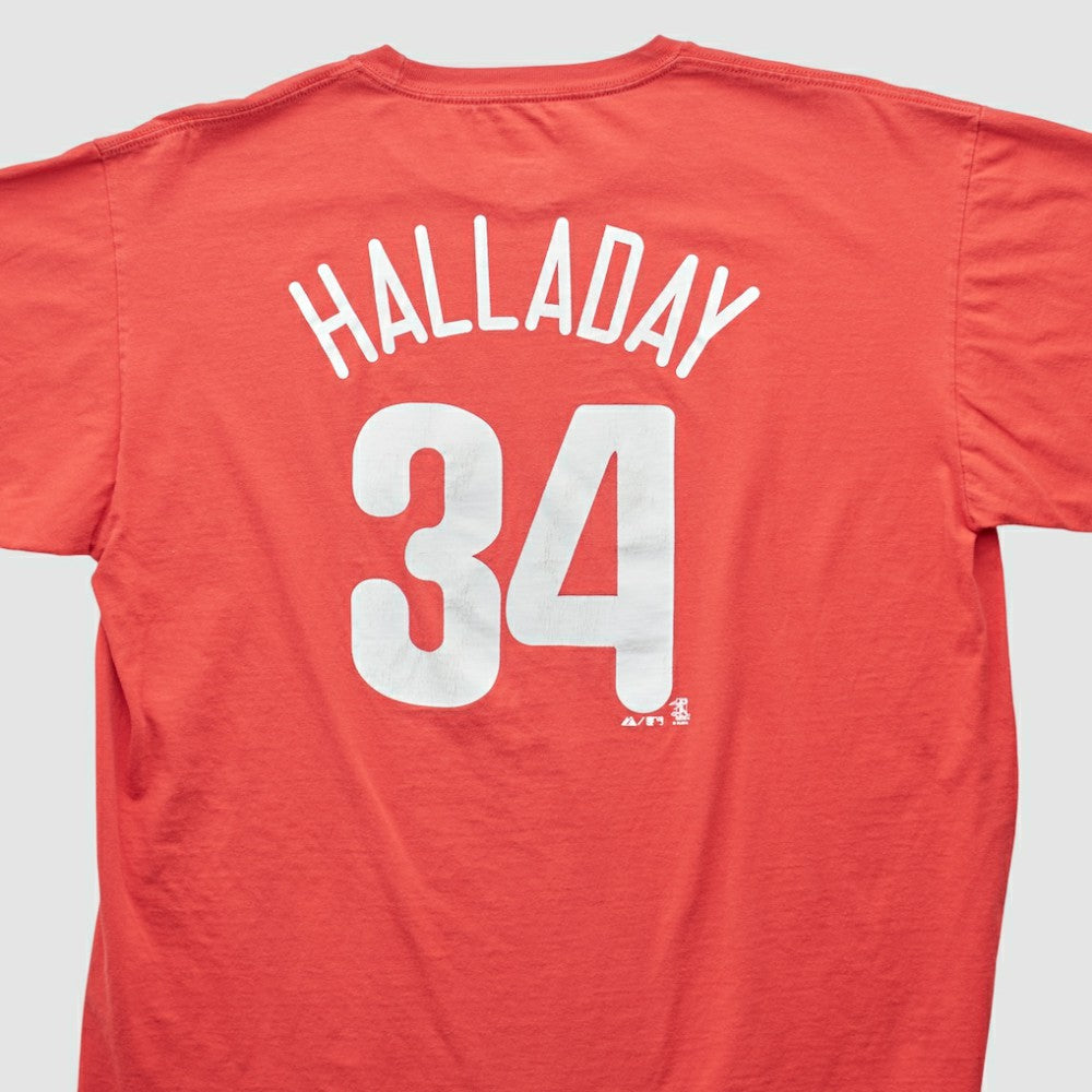 Philadelphia Phillies Majestic 2000s T-shirt - Red Vintage