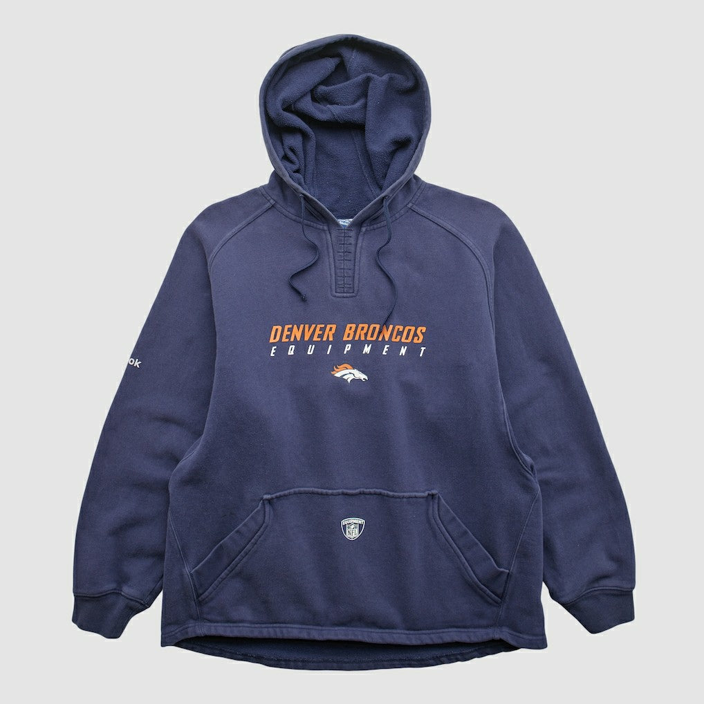 Denver Broncos Reebok 2000s Hooded Pullover Sweatshirt - Navy Vintage sale